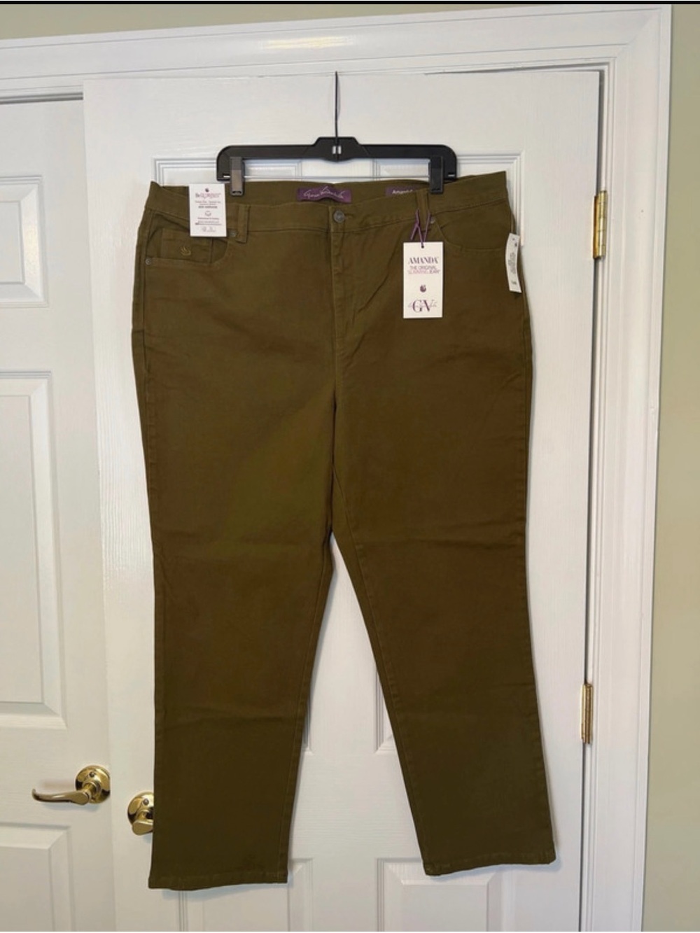 Gloria Vanderbilt Amanda jeans Juniper Olive NWT 20W